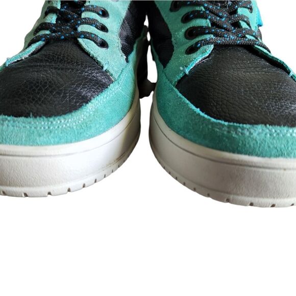 Steve Madden Green and Blue Suede and Leather Hightop Sneakers - Picture 5 of 6